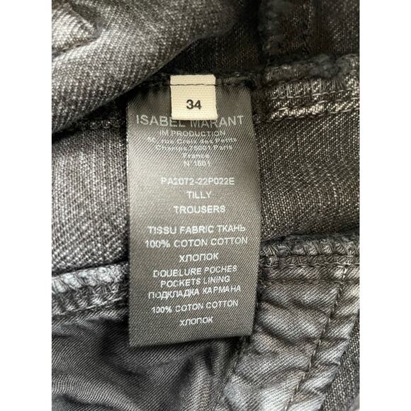 Isabel Marant Etoile Tilly Straight Leg Jeans Faded Black Size 2 New - Picture 7 of 15